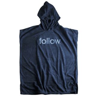 FOLLOW | HOODED TOWELIE PONCHO NAVY - SMALL