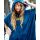 FOLLOW | HOODED TOWELIE PONCHO PETROL GOLD LARGE