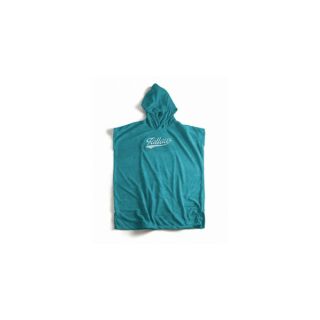 FOLLOW | HOODED TOWELIE PONCHO TEAL SMALL